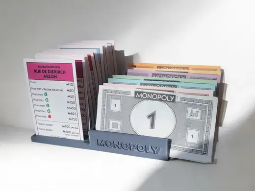 Monopoly organizer depot for cash&cards stand
