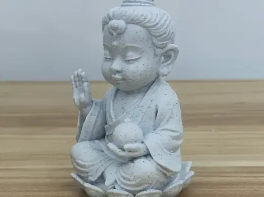 Q 版萌系小童子莲花座禅意摆件
