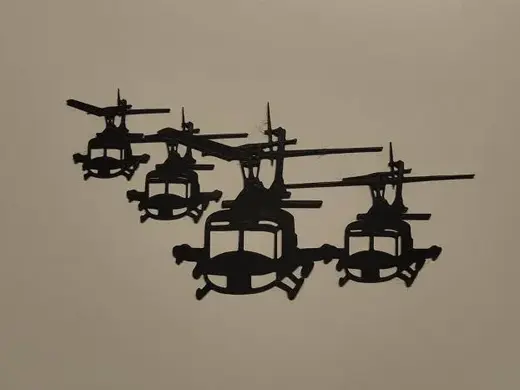 uh-1h helicopter patrol wall art