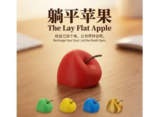 【躺平苹果 / The Lay Flat Apple】—— 既然牛顿没拉住,那就彻底躺平吧!