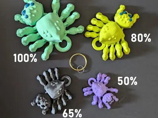 Articulated Jumping Spider Keychain Version