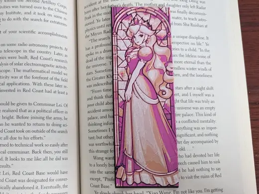 Princess Peach Stained Glass Bookmark