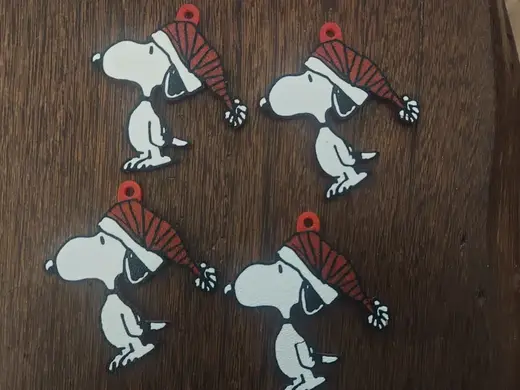 Snoopy Xmas Keychain or tree ornament