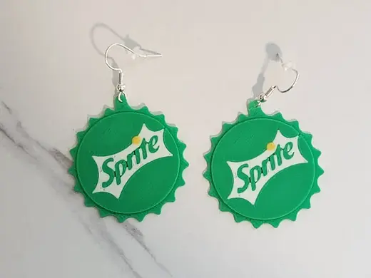 Sprite Bottle Cap Earrings