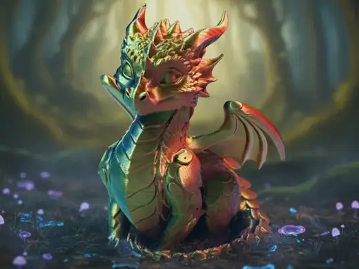 Lumi, der bunte Baby Drache