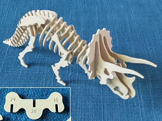 Triceratops, numbered parts