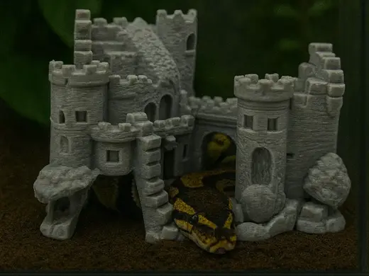 The Fallen Fortress Hide and Climb Reptile Decor