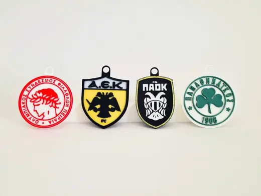Greek Football Club 3D Printed Keychains Set