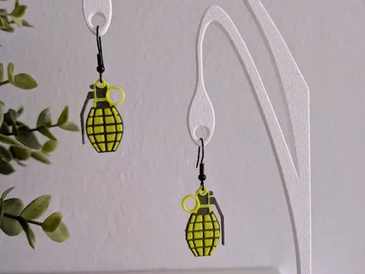 Grenade Earrings – Grenade Shaped Pendant