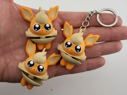 Flareon Pokemon Keychain Flexible 3D Flexi Toy