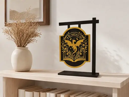 Dragon Fantasy Book Sign – Book Shelf Decor