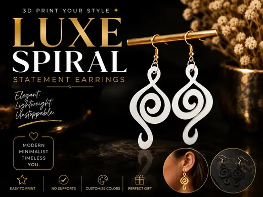 Luxe Spiral Statement Earrings – Minimalist