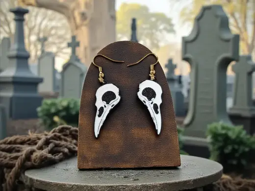 Plague crow earrings