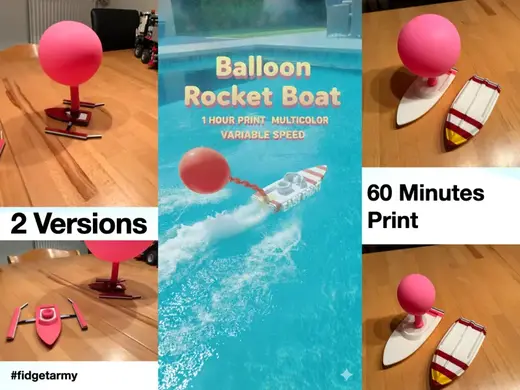Balloon powered Boat / Catamaran - 1 hour print
