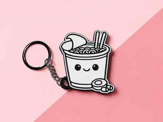 adorably cute ramen keychain