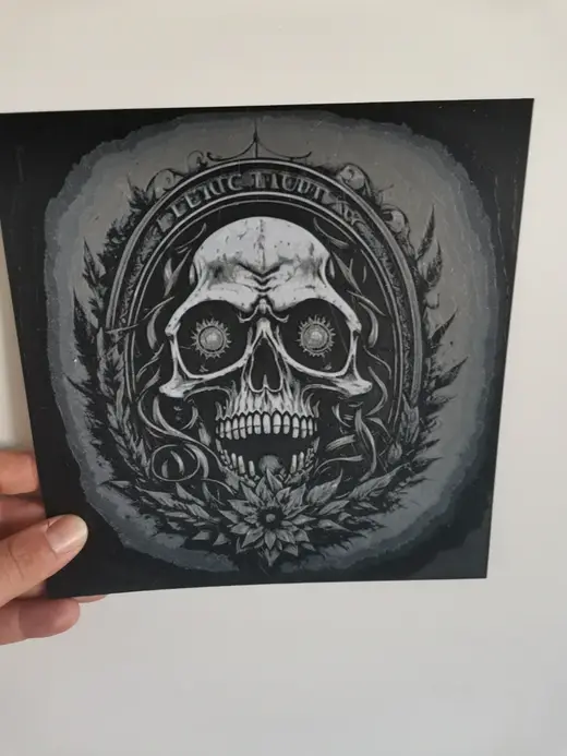 Skull wall art made with Hueforge