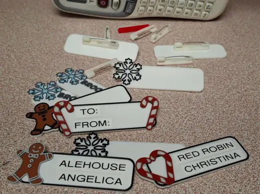Christmas Nametags for Restaurants or Gift Tags