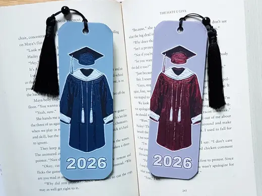 Bookmark, Graduation Cap and Gown, Grad 2026