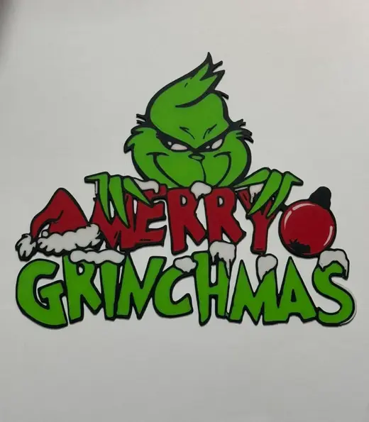 Wall art Grinch- Merry Christmas with 4 colors