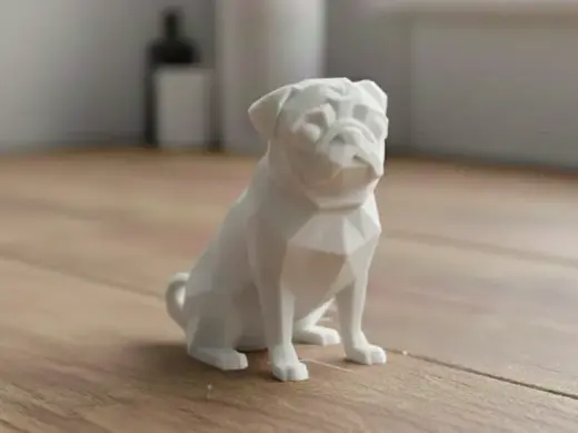 Cute Low-Poly Pug Figurine