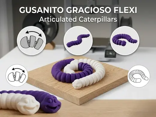 Gusanito Gracioso Flexi / Articulated Caterpillar