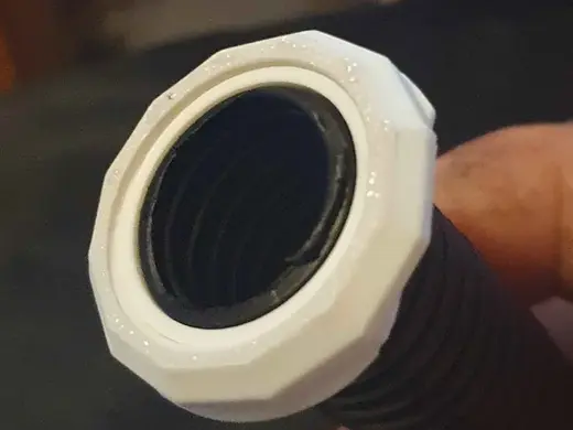 25mm hole to 20mm flexible conduit adapter
