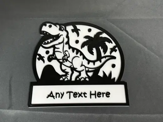 Personalized Child Dinosaur Name Sign Editable