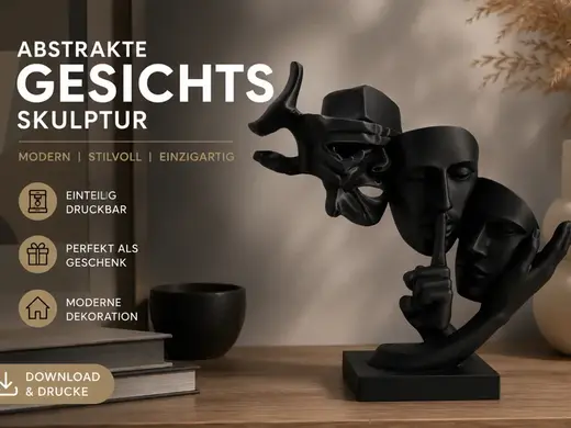 Abstrakte Gesichts-Skulptur "Silent Expression"