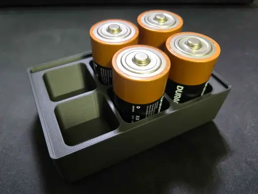 Gridfinity - Battery holder (D type)