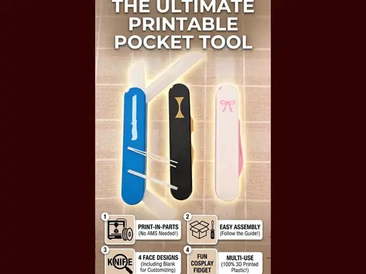 100% Print-in-Parts Pocket Knife, functional!
