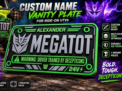 MEGATOT – Custom Ride-On UTV Vanity Plate