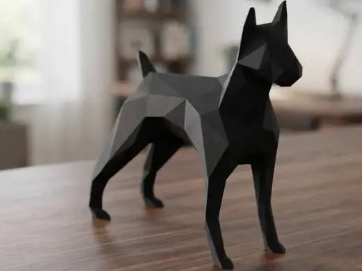 Cachorro low poly easy print para decoração