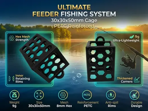 Heavy-Duty Hex Feeder Cage (Anti-Spill Lips)