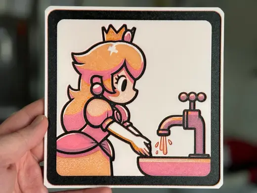 Wash Hands Reminder Sign (No Words) - Peach