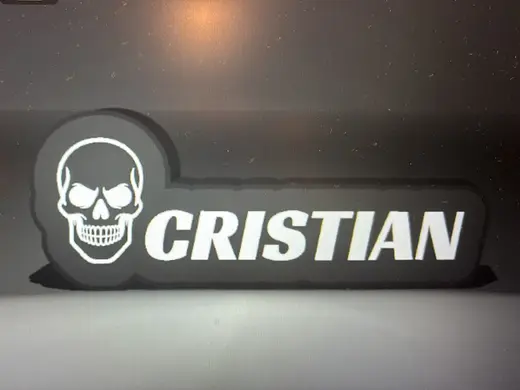 Light box Cristian con teschio