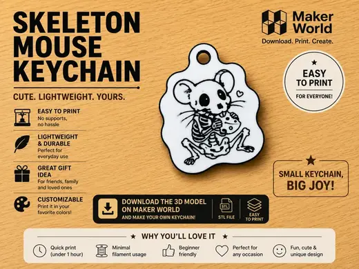 Skeleton Mouse Keychain