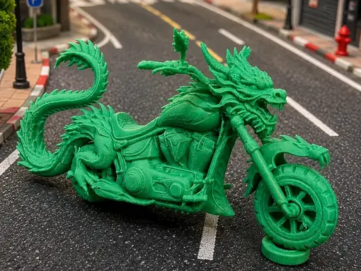 Dragon Motorcycle (rotate wheels )