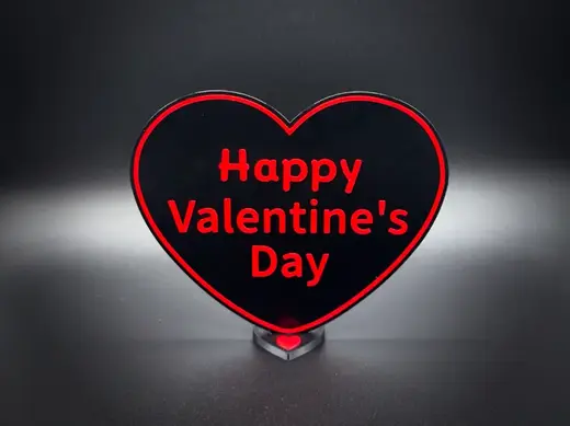 Valentines Day Sign with Heart Stand