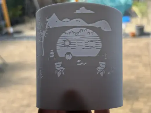 Windlicht mit Campermotiv