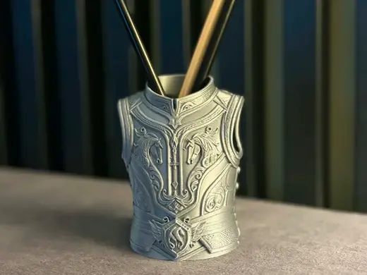 Ornate Armor Pen Holder Organizer