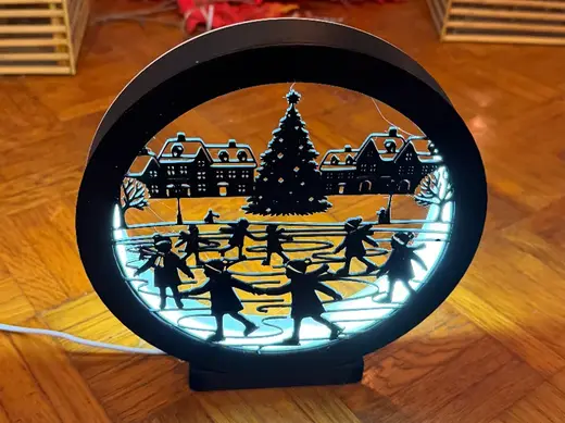 LED Ring Lampe v3 inkl. Rahmen mit Weihnachten