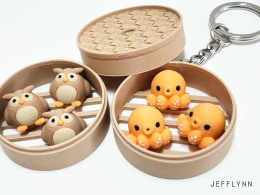 Octopus Bun Fidget Keychain (Dim Sum)