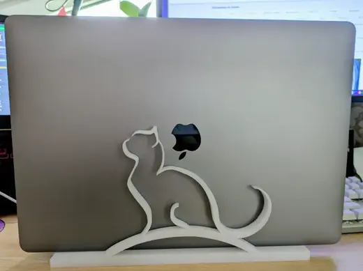 Minimalist Cat Vertical Laptop Stand (up to 18mm)