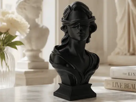 Blindfolded Woman Bust Sculpture - Classical Art