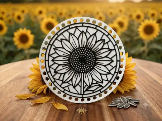 Bottom for crochet basket Sunflower