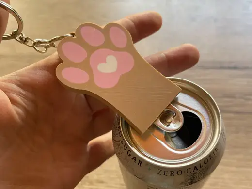 Soda can opener Cat Paw Heart