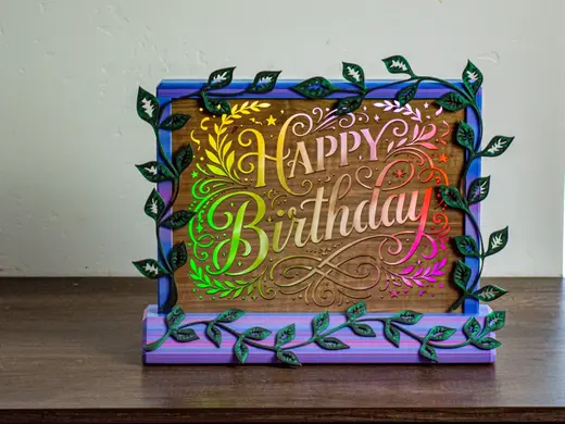Illuminated "Happy Birthday" LED Sign