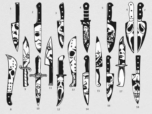 Assassins Knives set of 18 Horror Knives