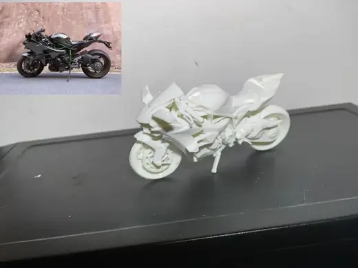川崎kawasakiNinja H2R摩托机车,陆地飞行器,超精细节,深度复刻缩小版