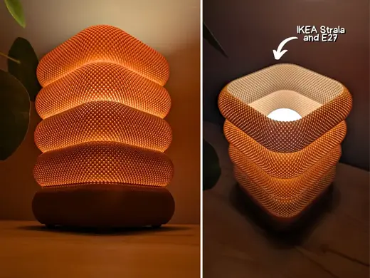retro Lampe mit Korbstruktur für Strala & E27